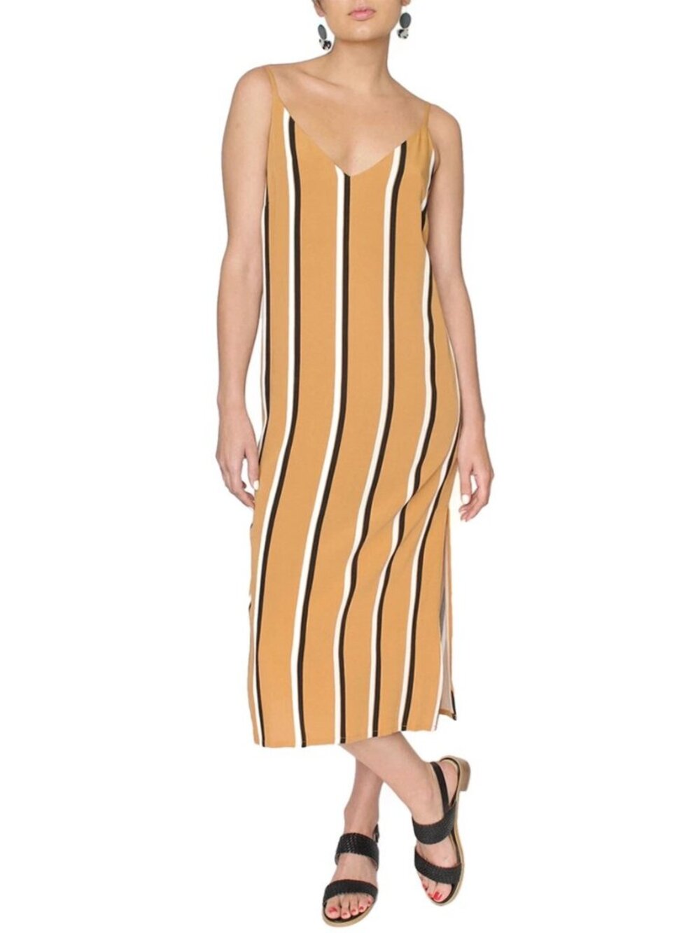 Designers Society Orange Stripe Slip Dress